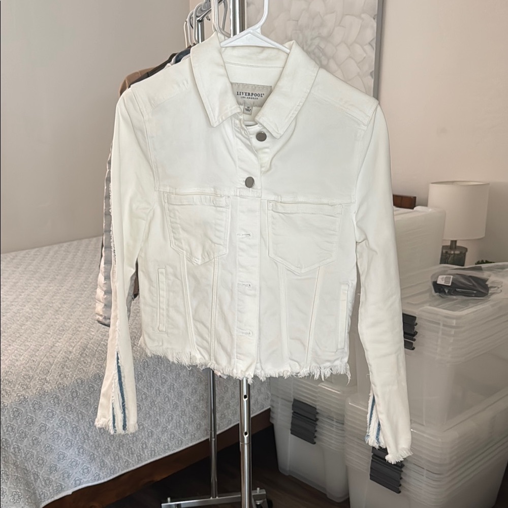 Liverpool Jeans Company White and Blue Jean Jacket